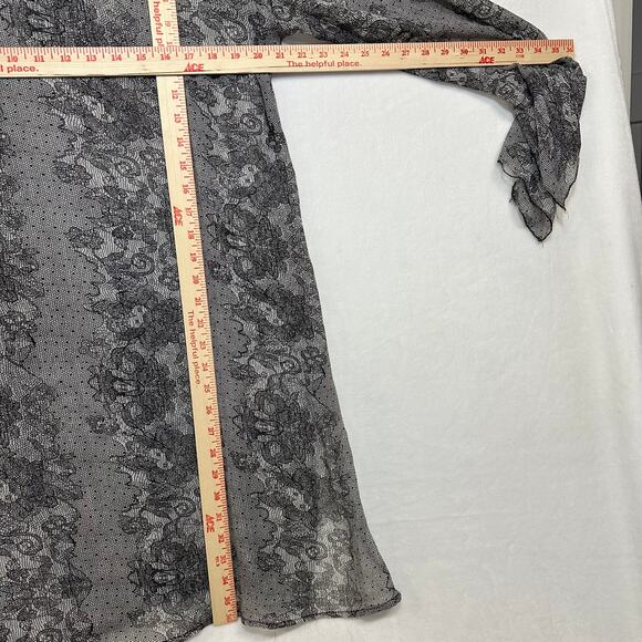 Yuka Beach Chiffon Large Bell Sleeve Coverup Dress Swim Pool Summer Sheer Sequin - Picture 6 of 10